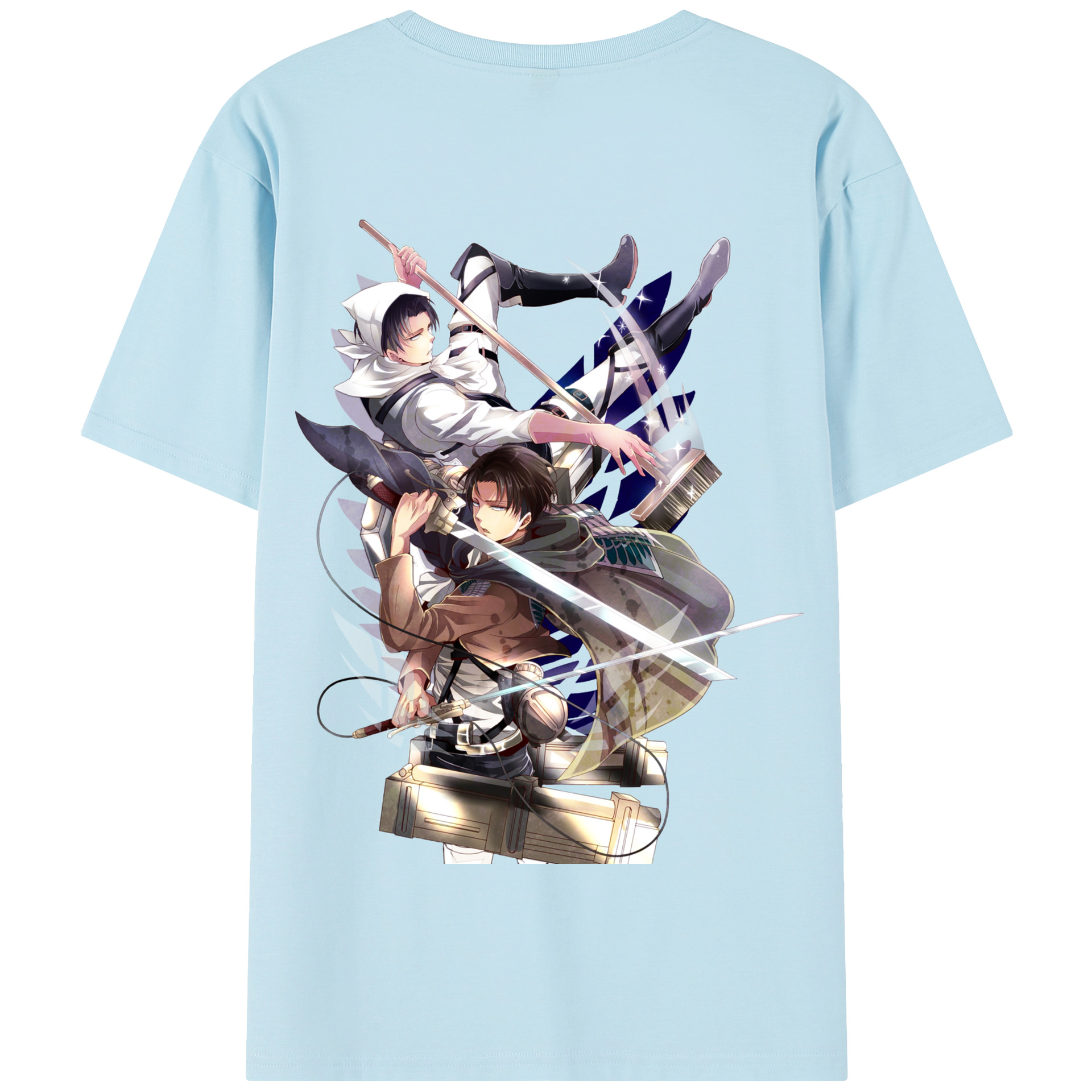 （画像用） 進撃の巨人 リヴァイ·アッカーマン Attack on Titan Levi Ackerman 綿100％半袖Tシャツ（背面プリント）